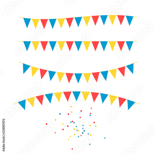 Party Background with Flags Vector Illustration. EPS 10