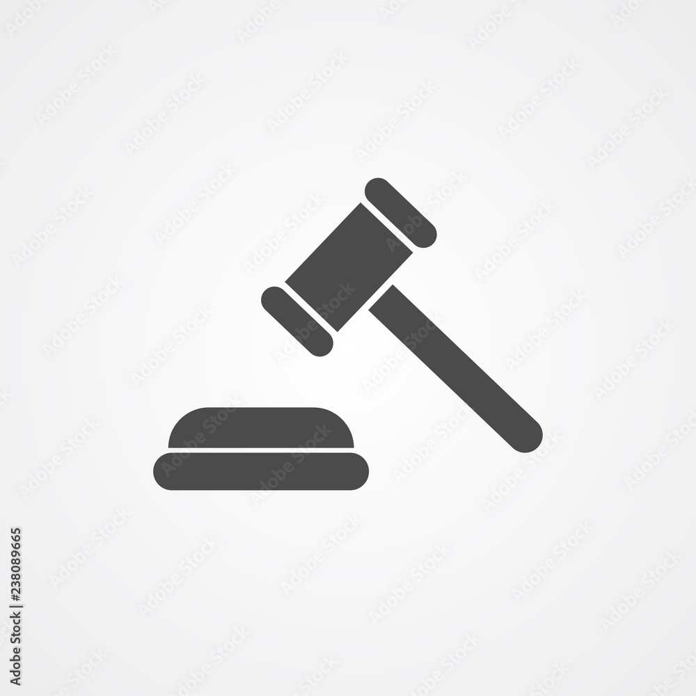 Law hammer vector icon sign symbol Law hammer vector icon sign symbol