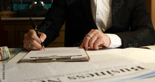 Business owner (Boss) sign contract. ฺBusiness concept.