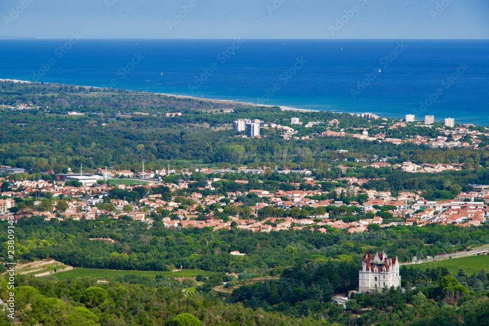 Argeles sur mer with castle and ocean