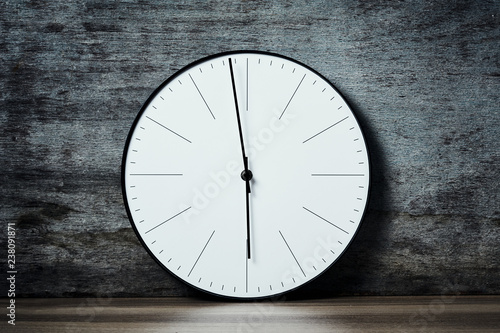 Wallpaper Mural Classic round wall clock on a wooden background Torontodigital.ca