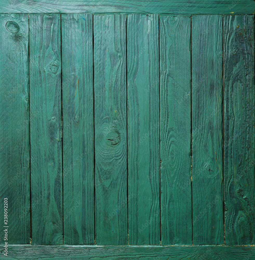 Naklejka premium Green mint wood texture. Wooden surface background.