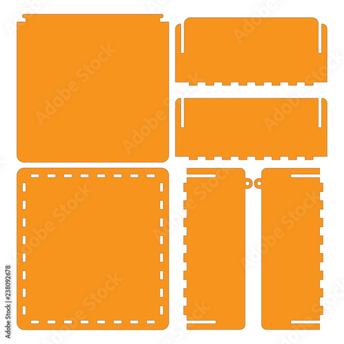 Creative memory bottle pack with geometric design. Scheme is suitable for a laser cutting or printing