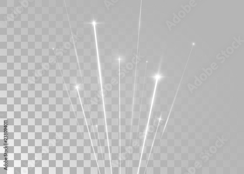 Abstract shining white beams/xmas, party background. Isolated on transparent background. Vector illustration, eps 10.