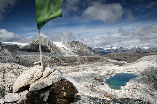 View from Rinchen Zoe La (5,300m) pass, Snowman Trek Bhutan photo