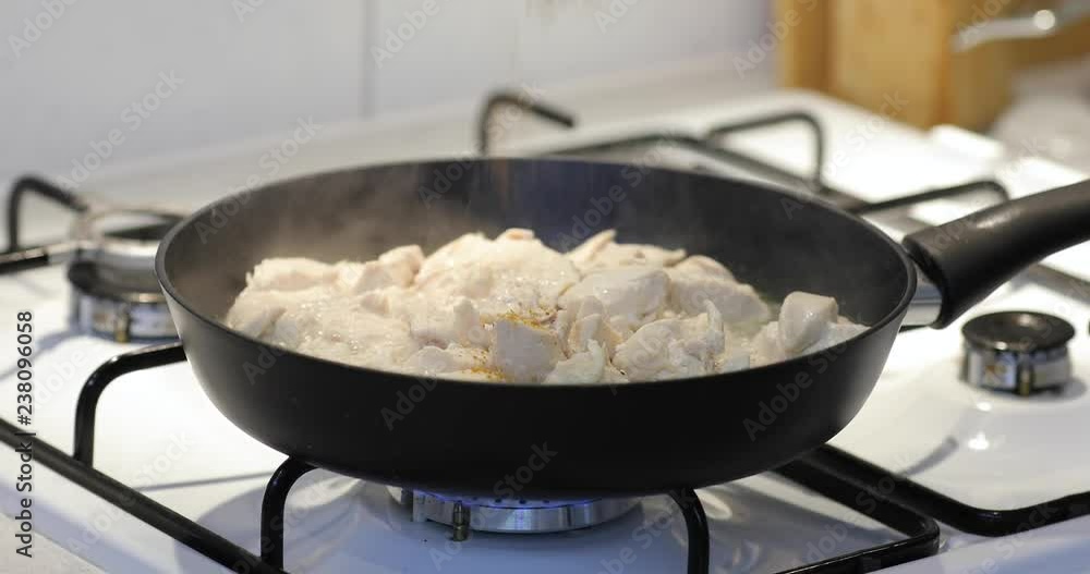 custom made wallpaper toronto digitalPreparing chicken meat in pan closeup, add spice