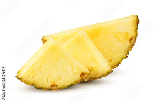 pineapple slice isolated on white background, clipping path, full depth of field