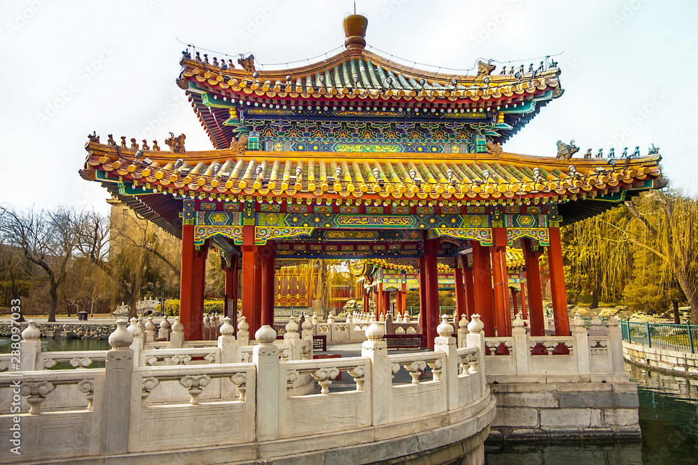 Naklejka premium In the Beihai Park in Beijing China