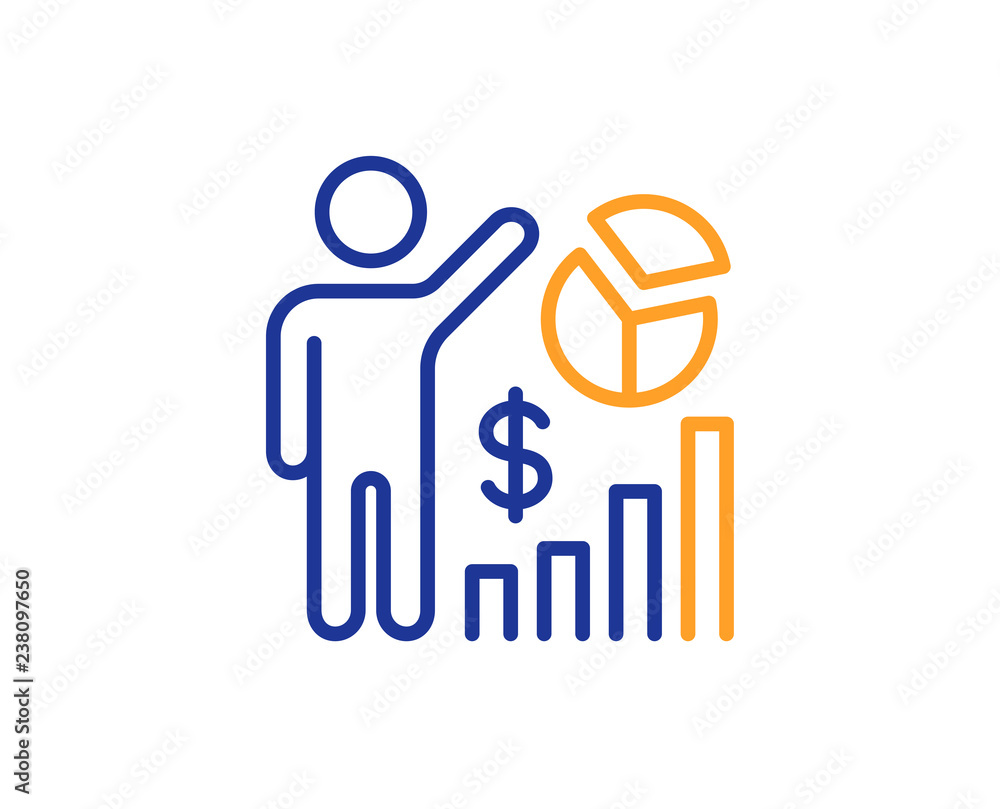 Seo statistics line icon. Search engine optimization sign. Analytics chart symbol. Colorful outline concept. Blue and orange thin line color Seo statistics icon. Vector Seo statistics line icon. Search engine optimization sign. Analytics chart symbol. Colorful outline concept. Blue and orange thin line color Seo statistics icon. Vector