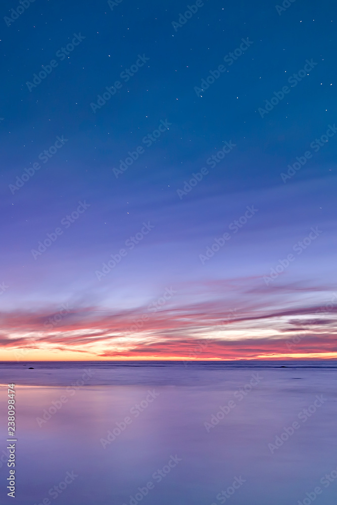 Dramatic Sunset in Long Exposure for background. Stunning long exposure sunset shot. Nature composition