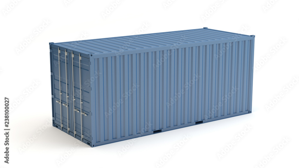 Blue Sea Container, illustration 3d Blue Sea Container, illustration 3d
