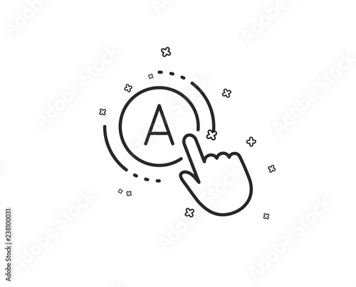 Ab testing line icon. Ui test button sign. Geometric shapes. Random cross elements. Linear Ab testing icon design. Vector