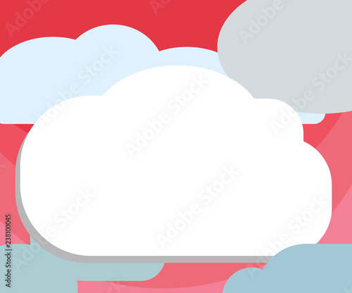 Flat design business Vector Illustration Empty template esp isolated Minimalist graphic layout template for advertising. Blank Halftone Cloud Shape Empty Puff Bubble No Tail for Text space
