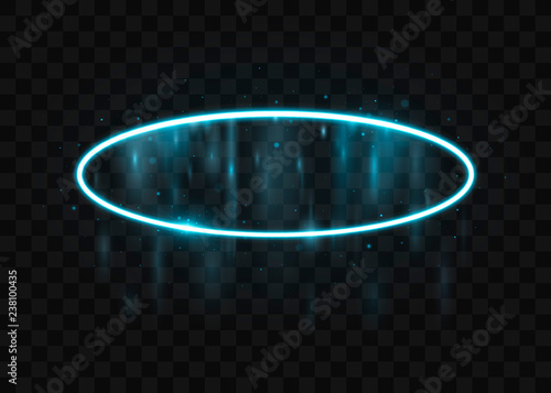 Blue  halo angel ring. Isolated on black transparent background, vector illustration, eps 10.