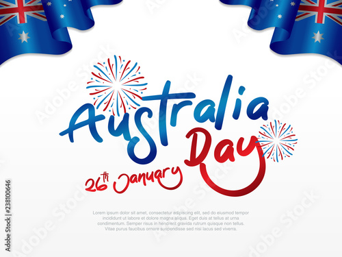 illustration Happy Australia Day Celebration poster or banner Background set