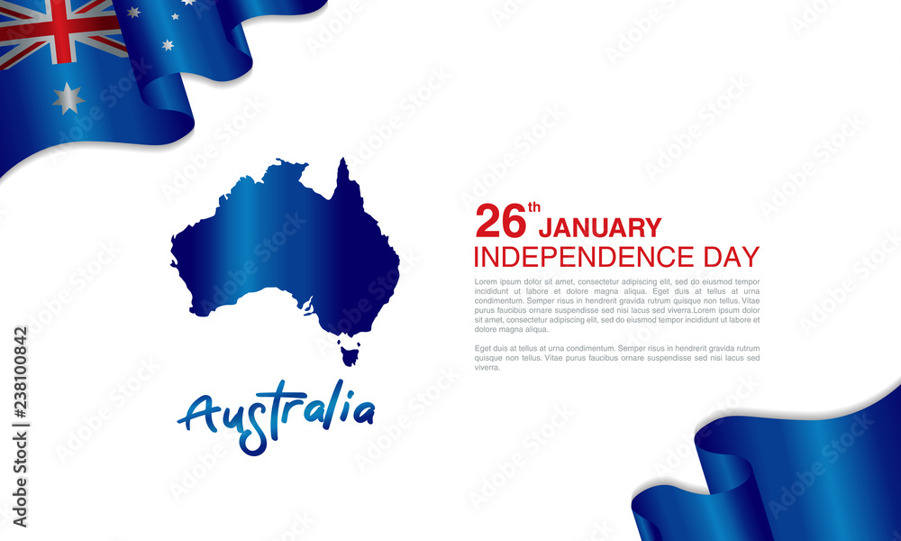 illustration Happy Australia Day Celebration poster or banner Background set