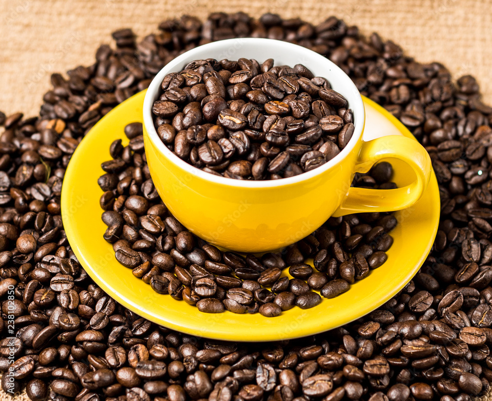 Brown roasted coffee beans, seed on dark background. Espresso dark, aroma, black caffeine drink. Closeup isolated energy mocha, cappuccino ingredient. Brown roasted coffee beans, seed on dark background. Espresso dark, aroma, black caffeine drink. Closeup isolated energy mocha, cappuccino ingredient.