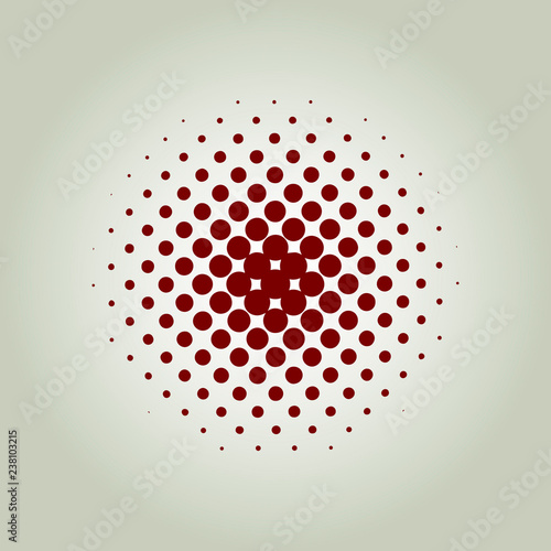 Halftone. Black circle. Circle halftone. Vector illustration