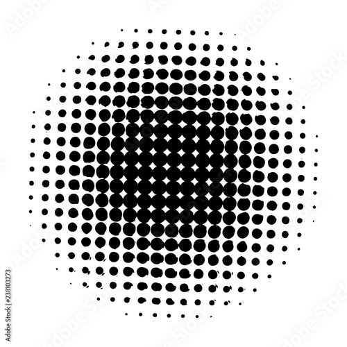 Halftone. Black circle. Circle halftone. Vector illustration