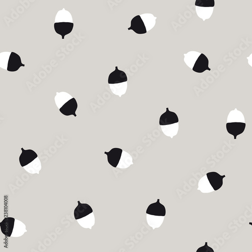 Minimalist acorn seamless pattern