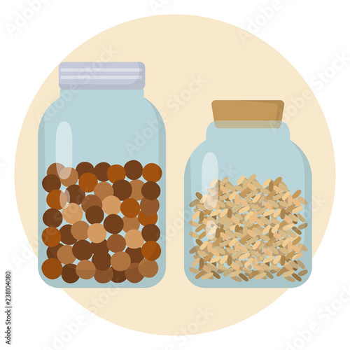 Einmachglas Zero Waste Symbol Flat Design Icon isoliert auf weißem Hintergrund