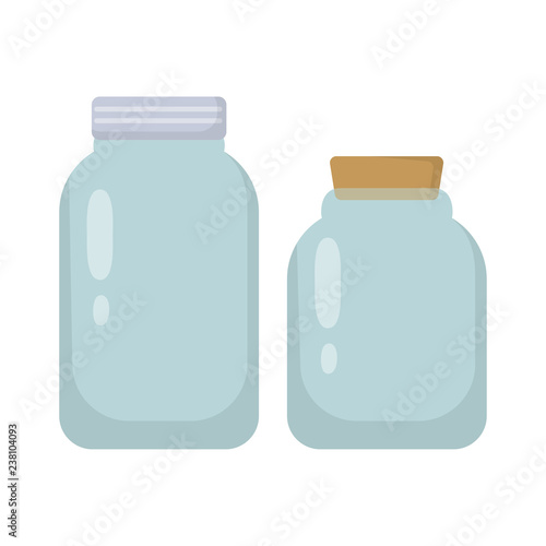 Einmachglas Zero Waste Symbol Flat Design Icon isoliert auf weißem Hintergrund