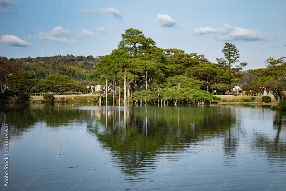 Landscape around Kenrokuen garden one of the most beautiful landscape gardens in Japan, Locate in Kanazawa city