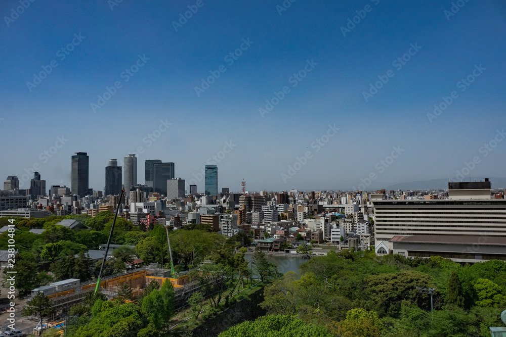 Aerial view of Nagoya city, Japan