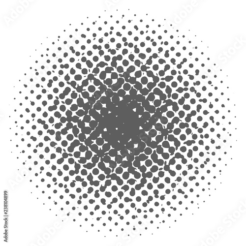 Halftone. Black circle. Circle halftone. Vector illustration