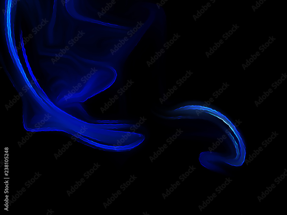 Fototapeta premium Blue swirl on a black background