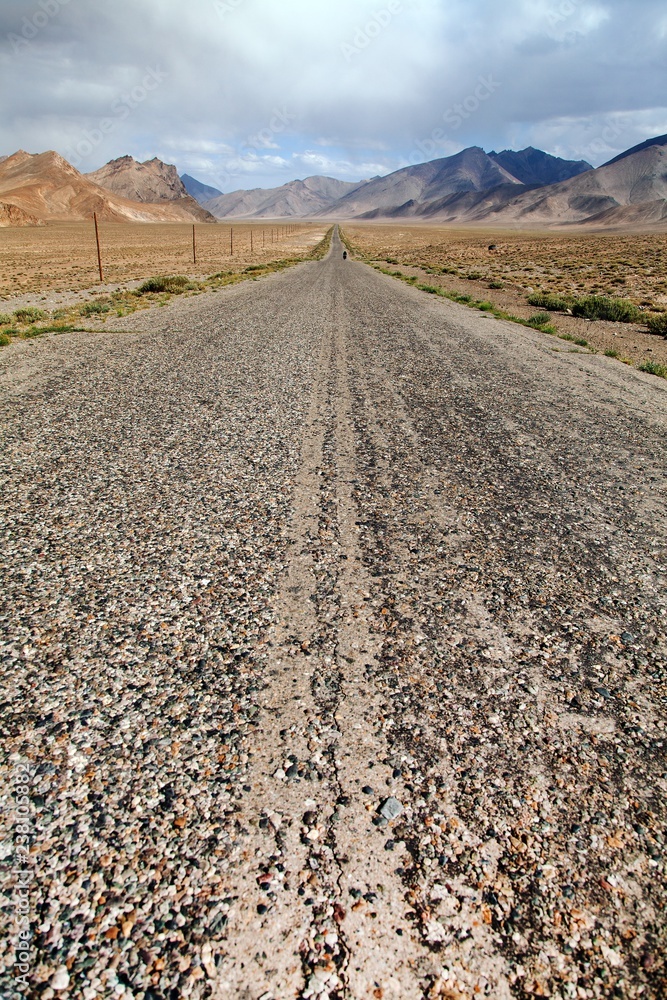 Naklejka premium Pamir highway or pamirskij trakt, Pamir mountains