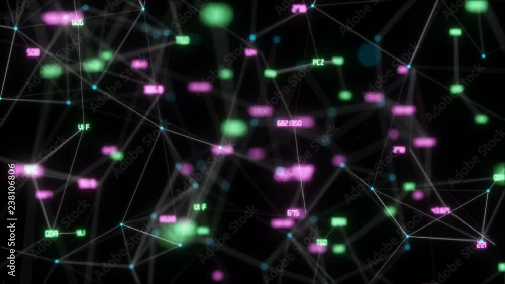 A vertically rotating cloud of links.Abstract digital data nodes and connection paths within any type of network or system of networks. Seamless Loop. A vertically rotating cloud of links.Abstract digital data nodes and connection paths within any type of network or system of networks. Seamless Loop.