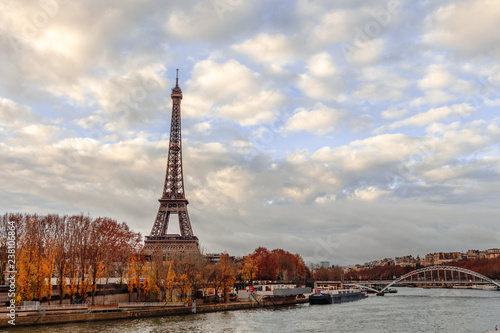 Eiffel Tower with River Seine in Paris