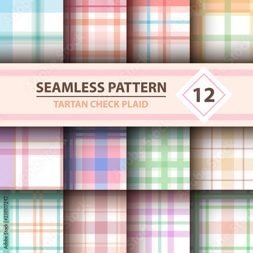 Classic tartan, Merry Christmas seamless patterns