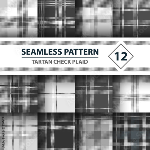 Classic tartan, Merry Christmas check plaid seamless patterns.