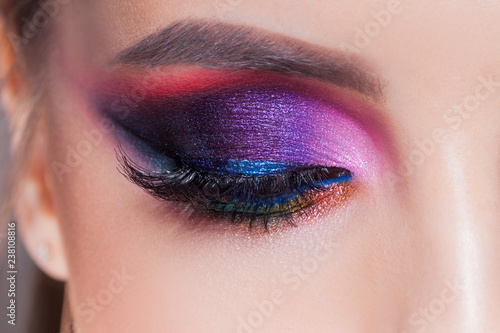 Fényképezés Amazing Bright eye makeup in luxurious blue shades