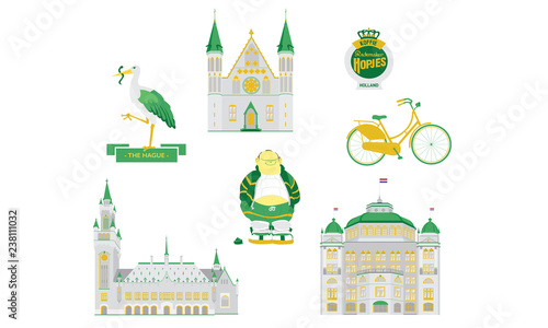 The Hague, Netherlands icon set