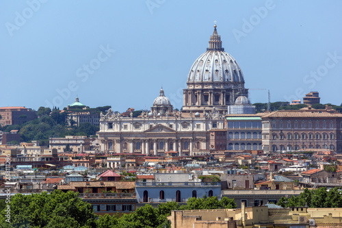 Amazing Panorama from Viale del Belvedere to city of Rome, Italy