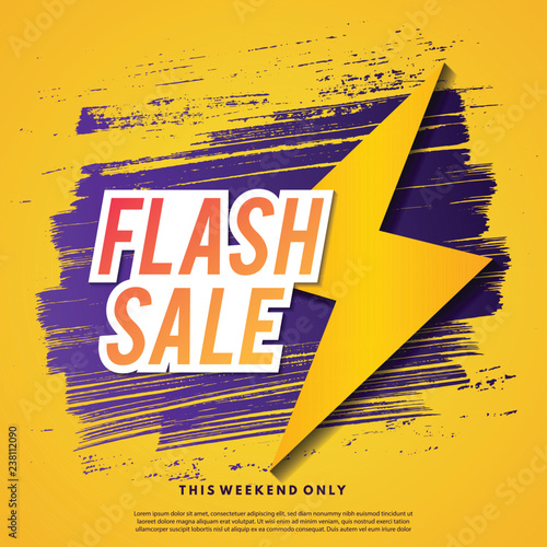 Flash sale banner template design. Abstract sale banner. Vector illustration.