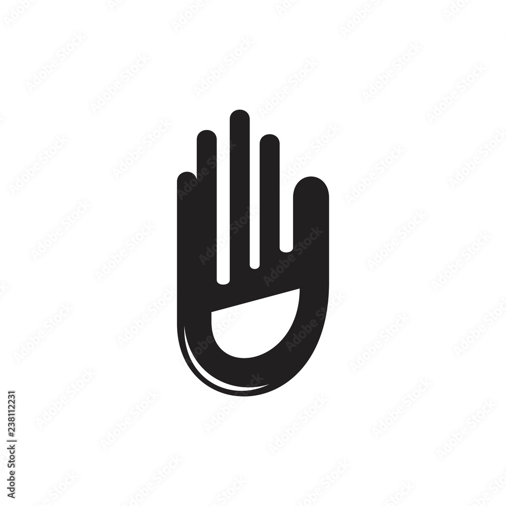 Obraz premium abstract motion hand palm logo vector