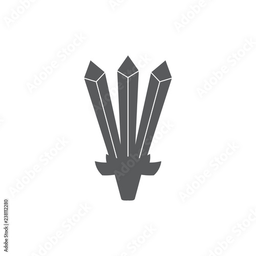 three sword geometric logo