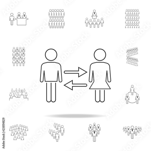 relationship of different sexes icon. Detailed set of people in work icons. Premium graphic design. One of the collection icons for websites, web design, mobile app