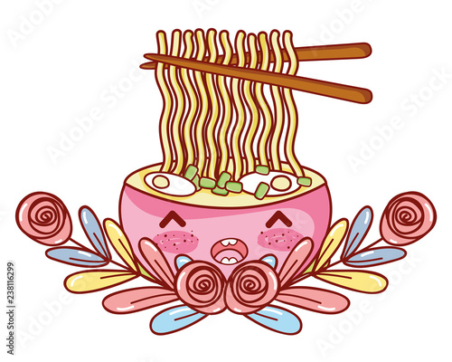 Ramen kawaii cartoon