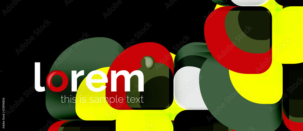 Abstract background - geometric multicolored round shapes composition. Trendy abstract layout template for business or technology presentation Abstract background - geometric multicolored round shapes composition. Trendy abstract layout template for business or technology presentation