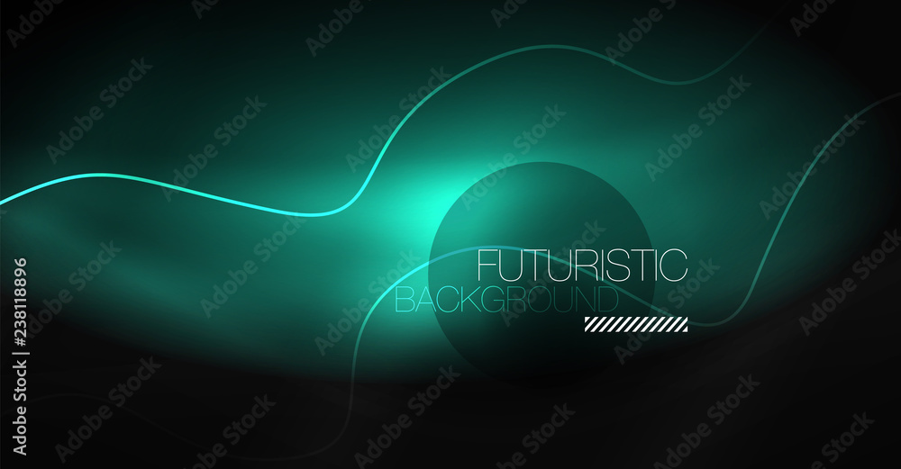 Neon lines wave background. Abstract composition Neon lines wave background. Abstract composition