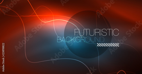 Neon lines wave background. Abstract composition