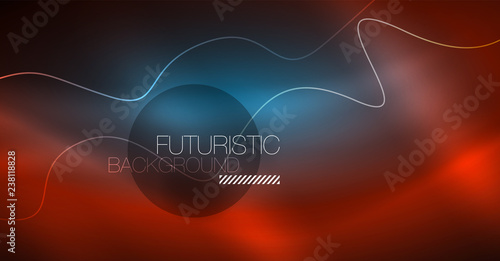 Neon lines wave background. Abstract composition