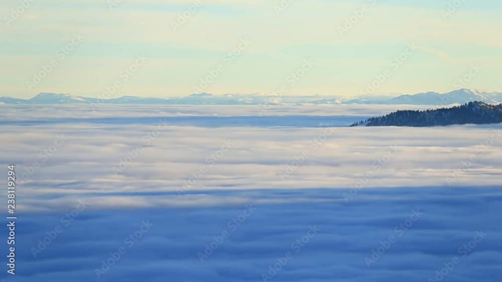 Panning Shot of Cloud Inversion near Reno Nevada At Sunset Panning Shot of Cloud Inversion near Reno Nevada At Sunset