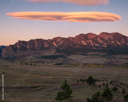Interesting cloud formation over Flatiron mountains in Colorado