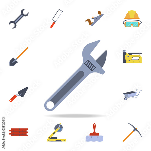 color Open End Adjustable Spanner icon. Detailed set of color construction tools. Premium graphic design. One of the collection icons for websites, web design, mobile app